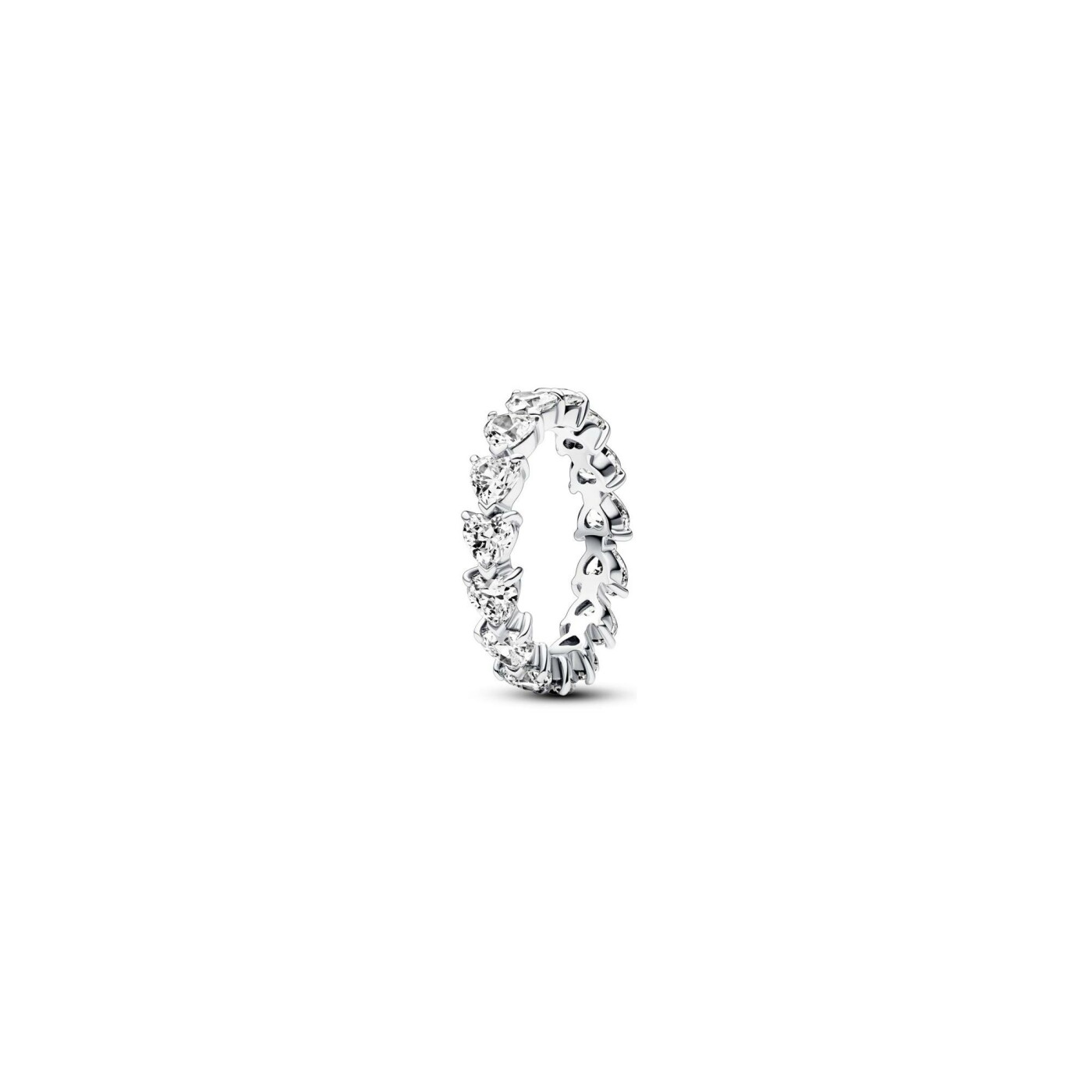 Bague Pandora Eternité Rangée De Coeurs en argent et oxyde de zirconium, taille 52