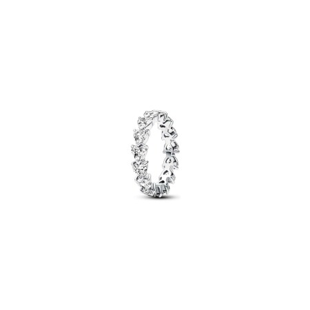 Bague Pandora Eternité Rangée De Coeurs en argent et oxyde de zirconium, taille 54