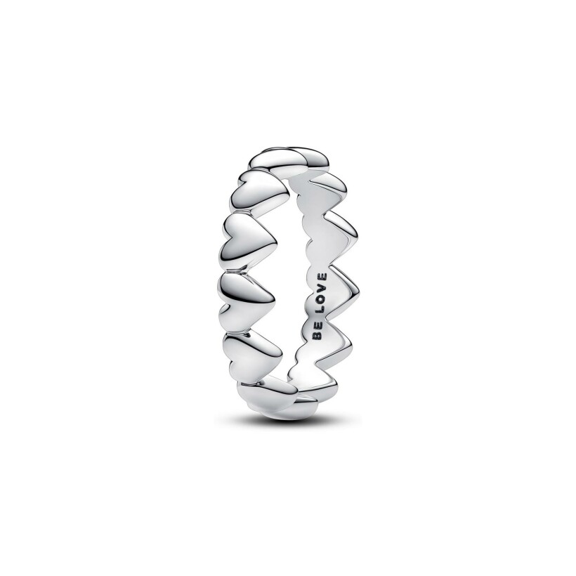 Bague Pandora Moments Farandole de Cœurs en argent, taille 56