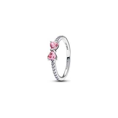 Bague Pandora Nœud Rose Scintillant en argent, taille 56