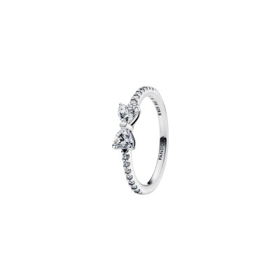 Bague Pandora Nœud Scintillant en argent, taille 56