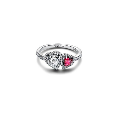 Bague Pandora Timeless cœurs halo en argent taille 54