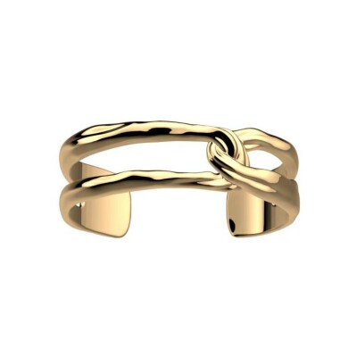 Bracelet manchette Les Georgettes Manifeste en laiton finition dorée, 14 mm