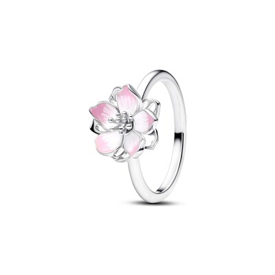 Bague Pandora Moments Fleur de Cerisier en argent et résine, taille 56