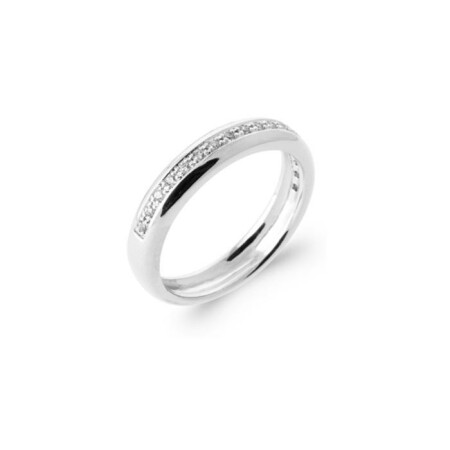 Bague en argent rhodié et oxyde de zirconium