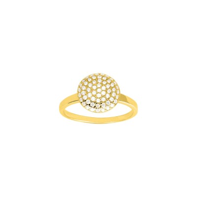 Bague en or jaune et oxyde de zirconium