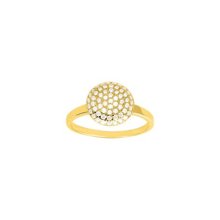 Bague en or jaune et oxyde de zirconium