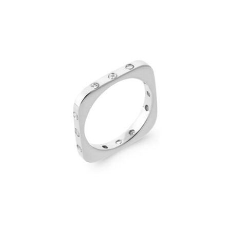 Bague en argent rhodié et oxyde de zirconium