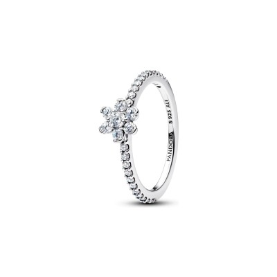 Bague Pandora Timeless Fleur Scintillante en argent et oxydes de zirconium, taille 52