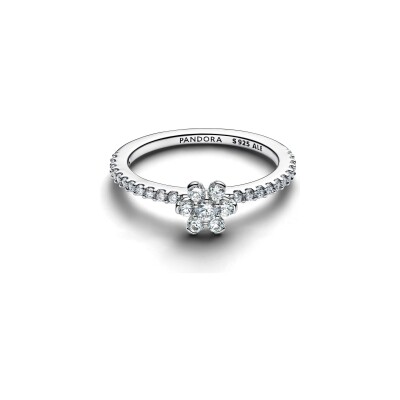 Bague Pandora Timeless Fleur Scintillante en argent et oxydes de zirconium, taille 52