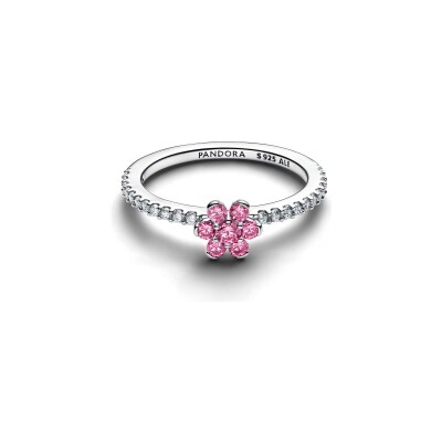 Bague Pandora Timeless Fleur Rose Scintillante en argent et oxydes de zirconium, taille 56