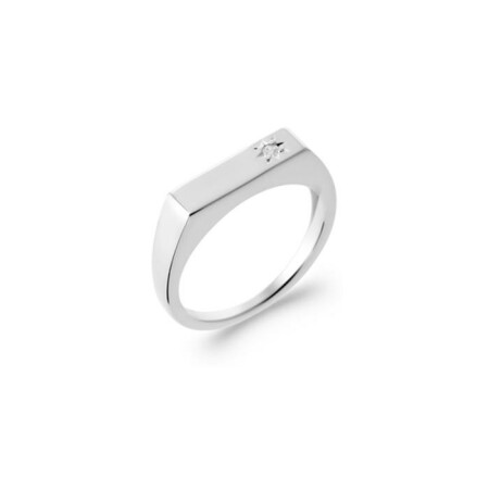 Bague en argent rhodié et oxyde de zirconium