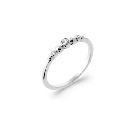 Bague en argent rhodié et oxyde de zirconium