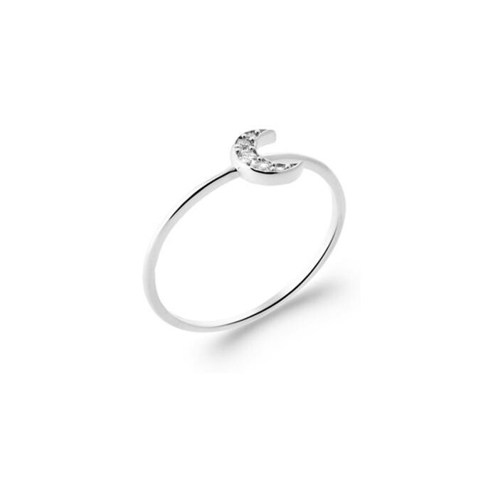 Bague en argent rhodié et oxyde de zirconium