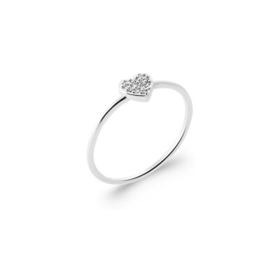 Bague en argent rhodié et oxyde de zirconium