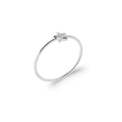 Bague en argent rhodié et oxyde de zirconium