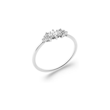 Bague en argent rhodié et oxyde de zirconium