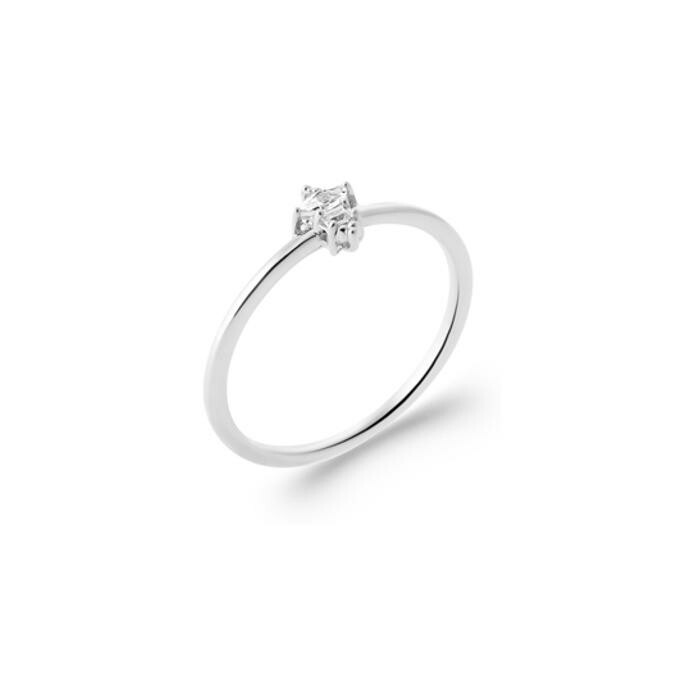 Bague en argent rhodié et oxyde de zirconium