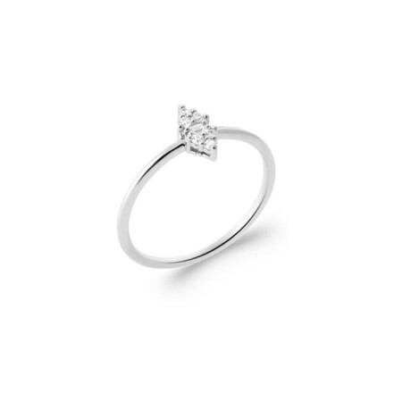 Bague en argent rhodié et oxyde de zirconium