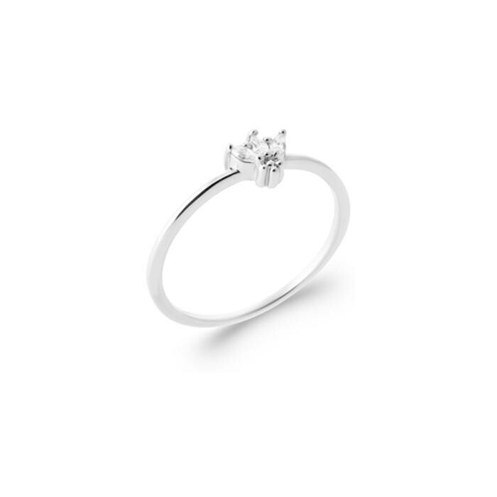 Bague en argent rhodié et oxyde de zirconium