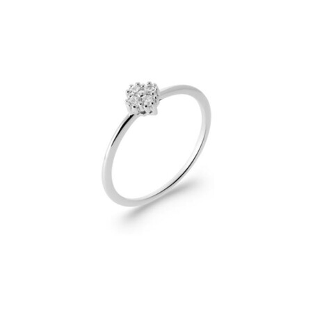 Bague en argent rhodié et oxyde de zirconium