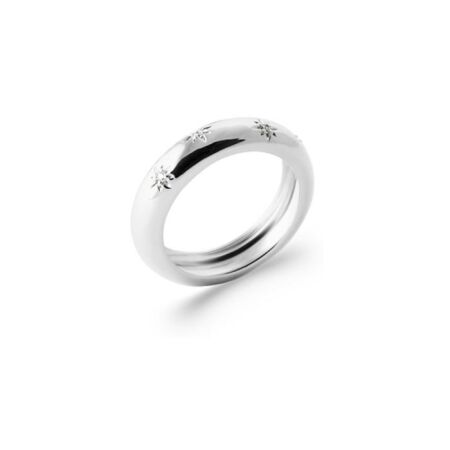 Bague en argent rhodié et oxyde de zirconium