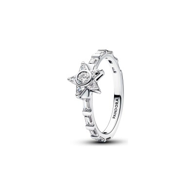 Bague Pandora Timeless Baguettes et Étoile Scintillante en argent et oxyde de zirconium, taille 52