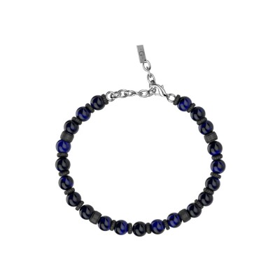 Bracelet Les Georgettes Homme Chris en acier finition argentée