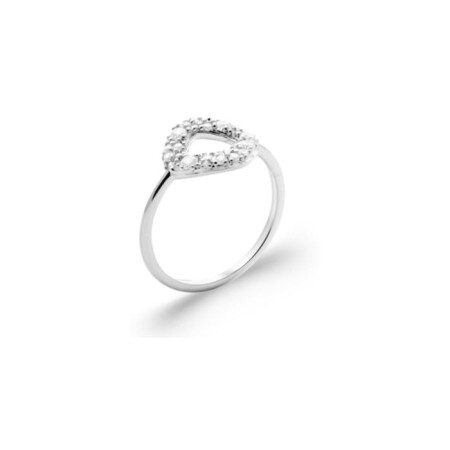 Bague en argent rhodié et oxyde de zirconium