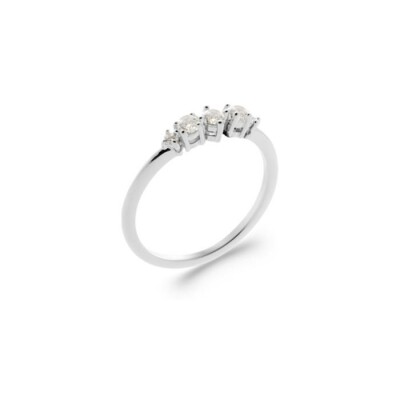 Bague en argent rhodié et oxyde de zirconium