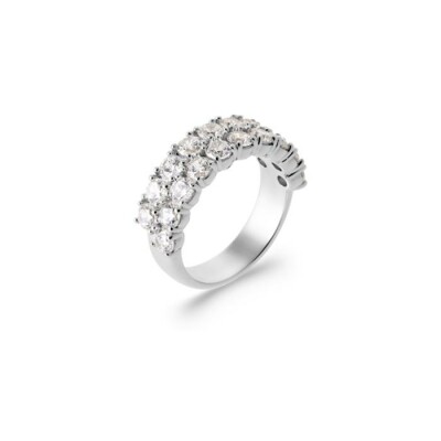 Bague en argent rhodié et oxyde de zirconium