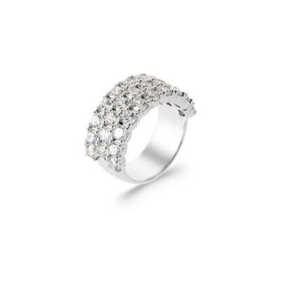 Bague en argent rhodié et oxyde de zirconium