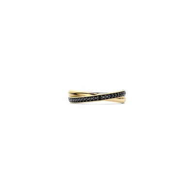 Bague Ti Sento en argent doré et oxyde de zirconium, taille 54