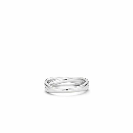 Bague Ti Sento en argent rhodié, 2 rangs