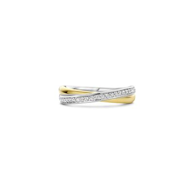 Bague Ti Sento en argent, argent plaqué or jaune et oxyde de zirconium