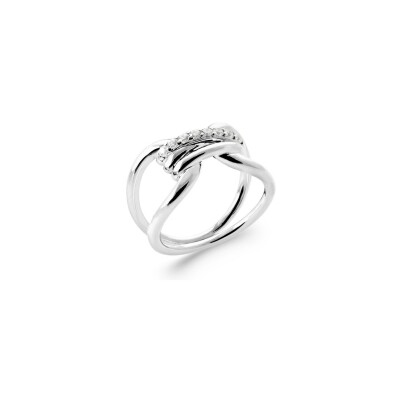 Bague en argent et oxydes de zirconium