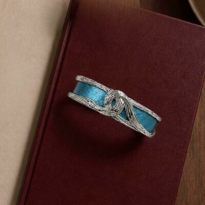Bracelet manchette Harry Potter X Les Georgettes Présage en laiton finition argentée, 14 mm