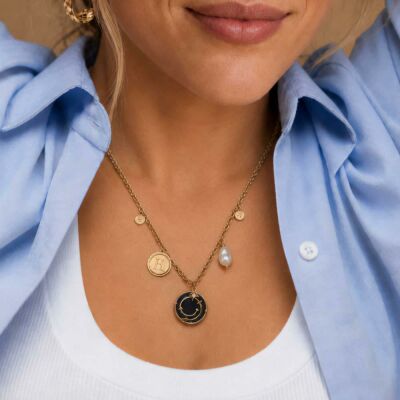 Collier Harry Potter X Les Georgettes Enchantement en laiton finition dorée, 20 mm