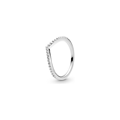 Bague Pandora Wish chevron perlée en argent, taille 56