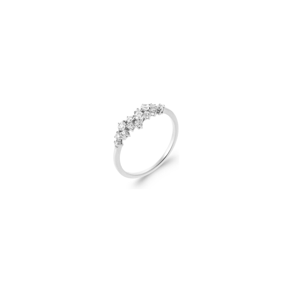 Bague en argent rhodié et oxyde de zirconium