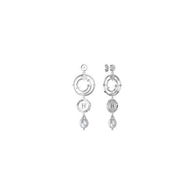 Boucles d'oreilles pendantes Harry Potter X Les Georgettes Enchantement en laiton finition argentée, 20 mm