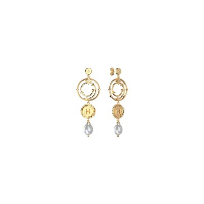 Boucles d'oreilles pendantes Harry Potter X Les Georgettes Enchantement en laiton finition dorée, 20 mm