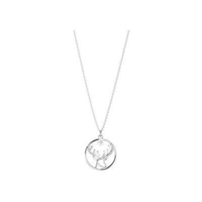 Collier Harry Potter X Les Georgettes Patronus Cerf en laiton finition argentée, 20 mm