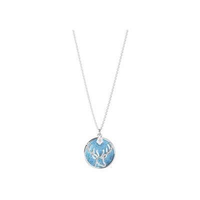 Collier Harry Potter X Les Georgettes Patronus Cerf en laiton finition argentée, 20 mm