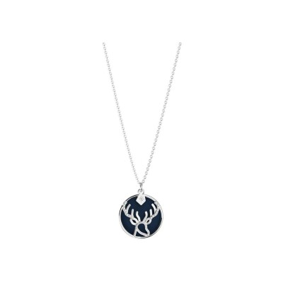 Collier Harry Potter X Les Georgettes Patronus Cerf en laiton finition argentée, 20 mm