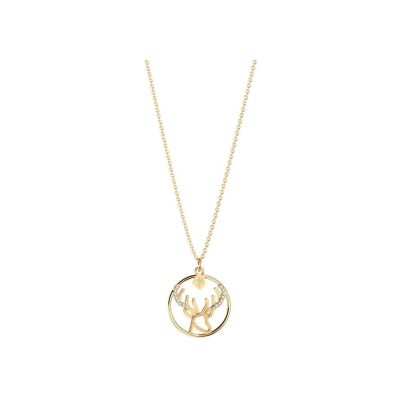 Collier Harry Potter X Les Georgettes Patronus Cerf en laiton finition dorée, 20 mm