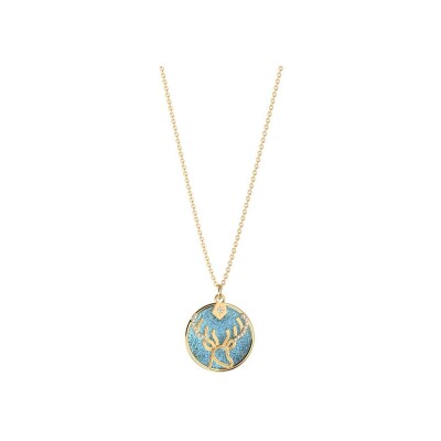 Collier Harry Potter X Les Georgettes Patronus Cerf en laiton finition dorée, 20 mm