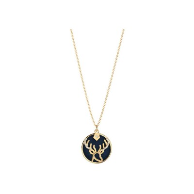 Collier Harry Potter X Les Georgettes Patronus Cerf en laiton finition dorée, 20 mm