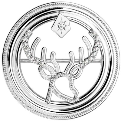 Broche Harry Potter X Les Georgettes Patronus Cerf en laiton finition argentée, 20 mm