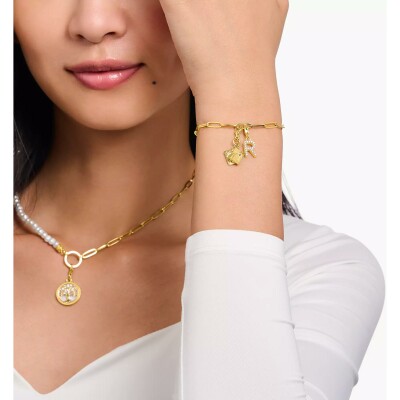 Pendentif Thomas Sabo Charm Club en argent, plaqué or et oxyde de zirconium